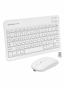 Клавиатура и мышь беспроводные Bluetooth комплект Орбита OT-PCM67 Белый